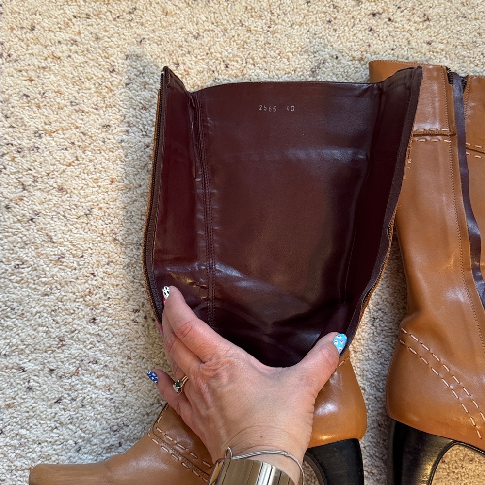 Beautiful Tan Leather Women's Boots by Fornarina - Picture 7 of 9